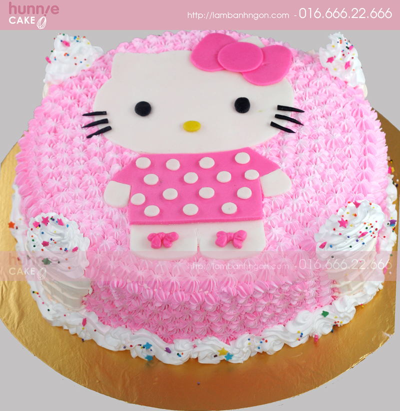 Bánh mèo Hello Kitty mặc váy xinh thích kem mát lạnh 1925 - Bánh ngon đẹp